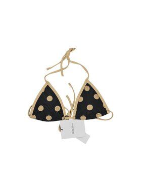 With Jean Juni Bikini Top in Beige Big Dot